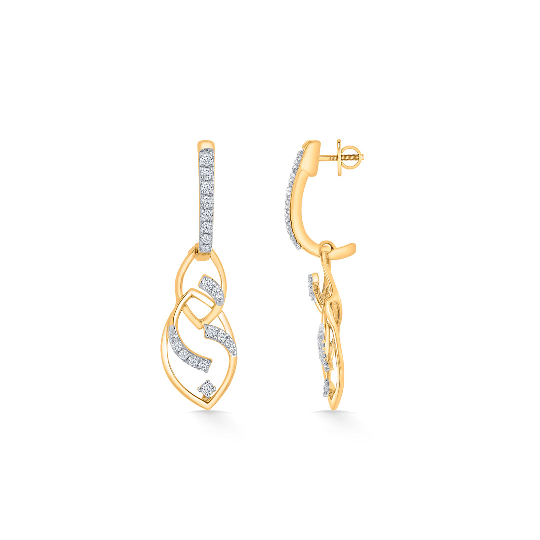 delicate tumble gold dangler earring for woman