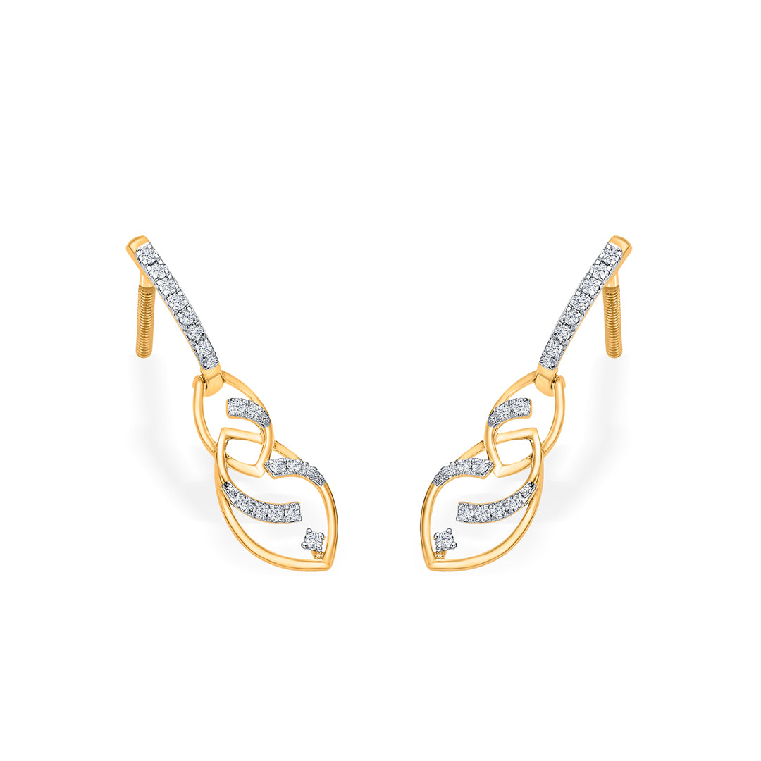 delicate tumble gold dangler earring for woman