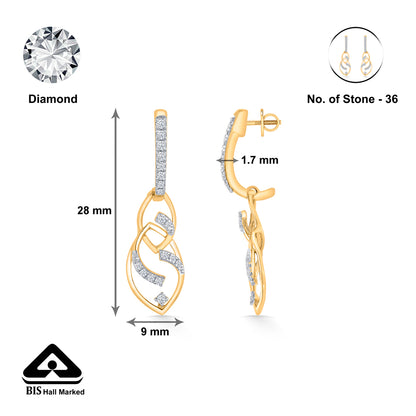 Delicate Tumble Gold Dangler Earring For Woman