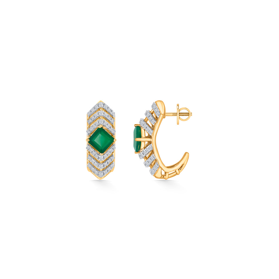 peridot gold & diamond hoops & huggies earring for women