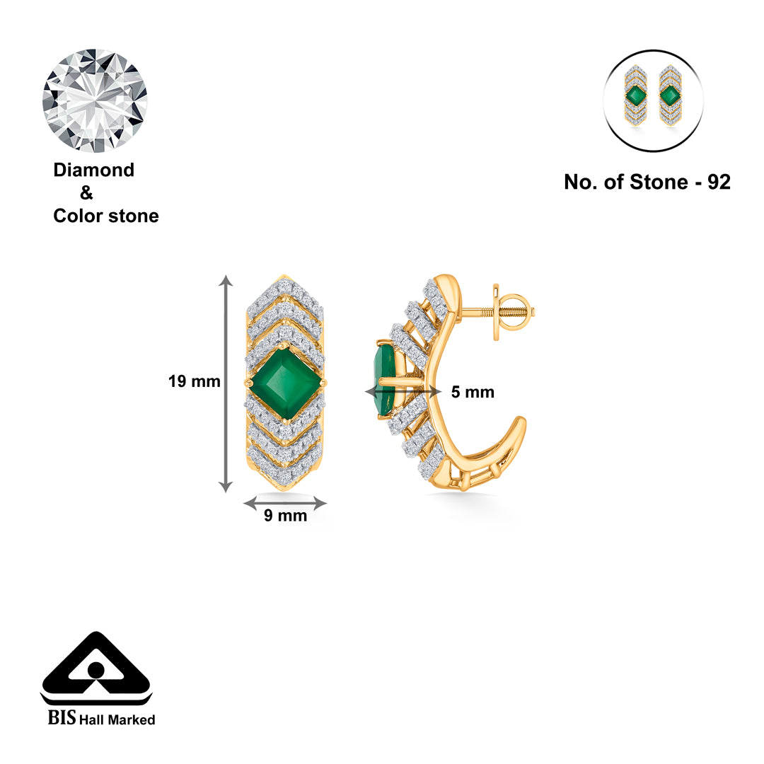 peridot gold & diamond hoops & huggies earring for women