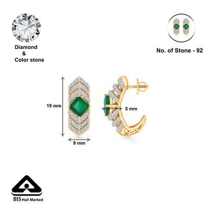 Peridot Gold & Diamond Hoops & Huggies Earring For Women