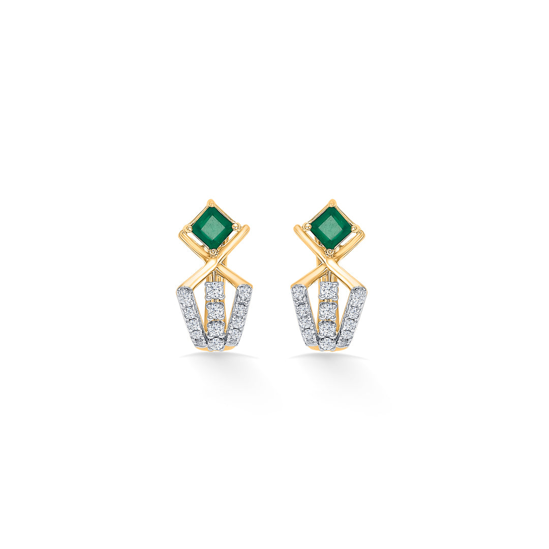 Elvora Prism Gold & Diamond Hoops & Huggies Earring