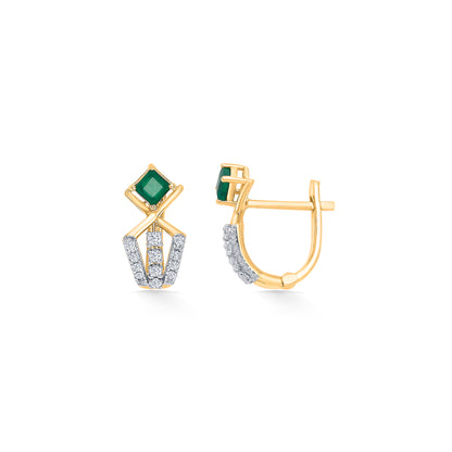 Elvora Prism Gold & Diamond Hoops & Huggies Earring