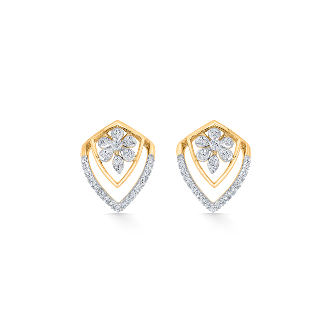 Florava Guard Gold & Diamond Stud Earring