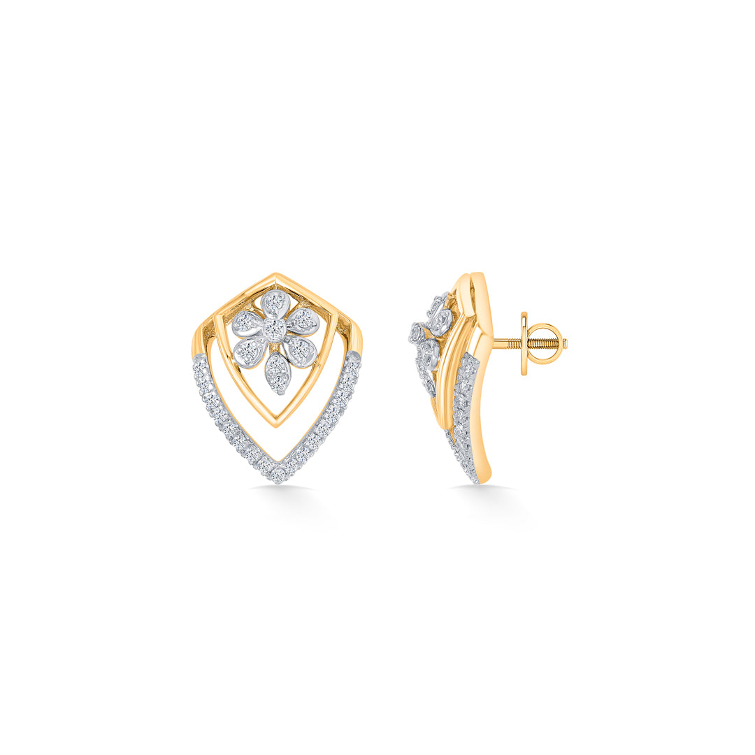 florava guard gold & diamond stud earring