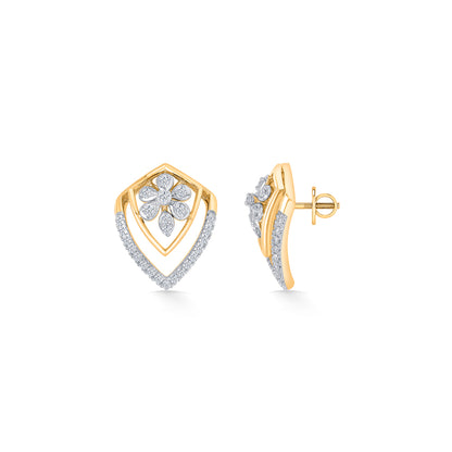 Florava Guard Gold & Diamond Stud Earring