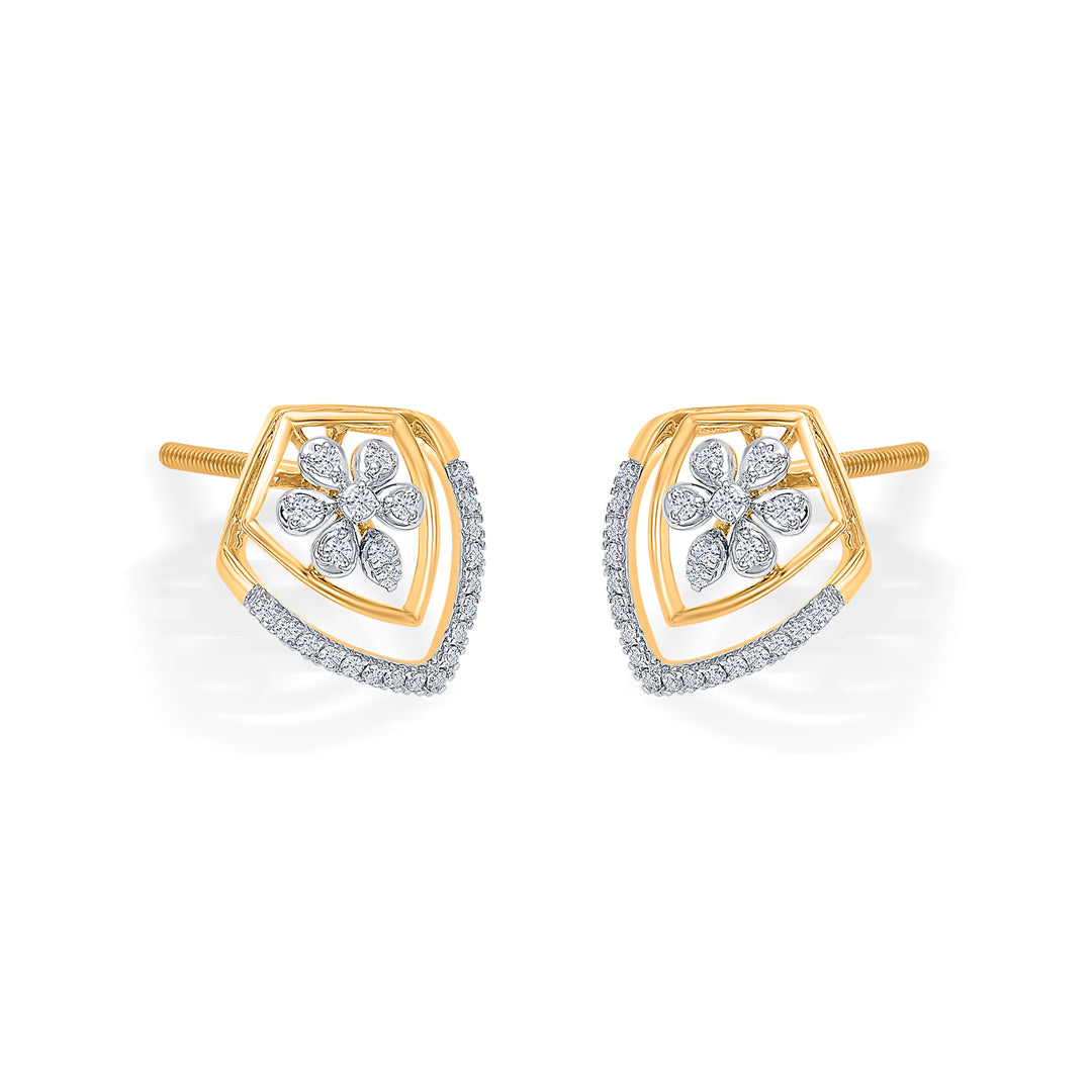 florava guard gold & diamond stud earring