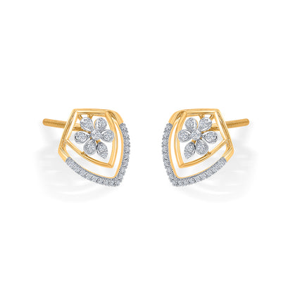 Florava Guard Gold & Diamond Stud Earring