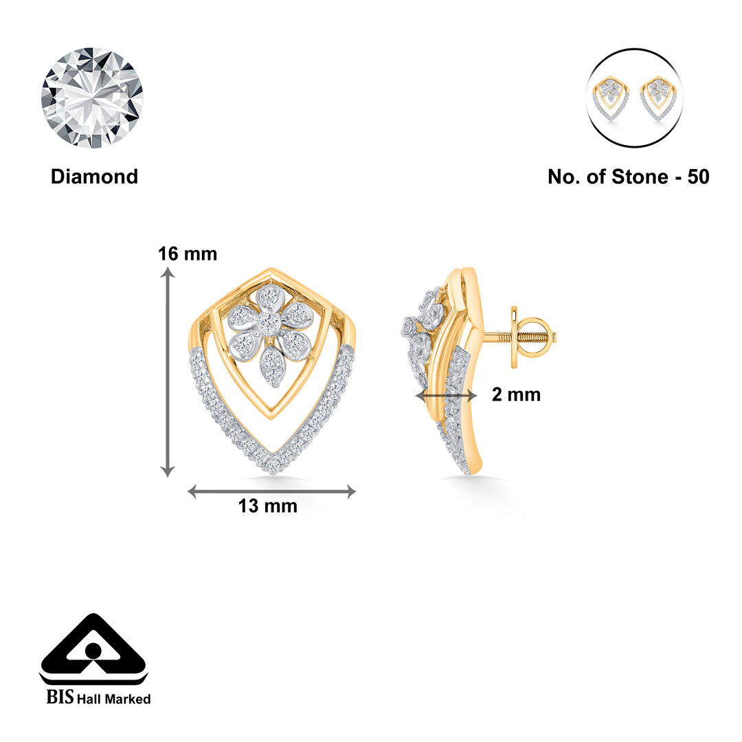 florava guard gold & diamond stud earring