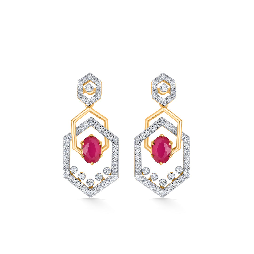 Hexad Gold & Diamond Drops & Dangler Earring For Women
