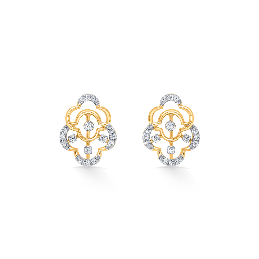 Nebula Gold & Diamond Stud Earring For Women