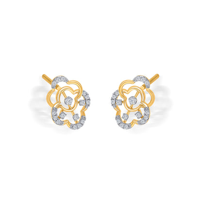 Nebula Gold & Diamond Stud Earring For Women
