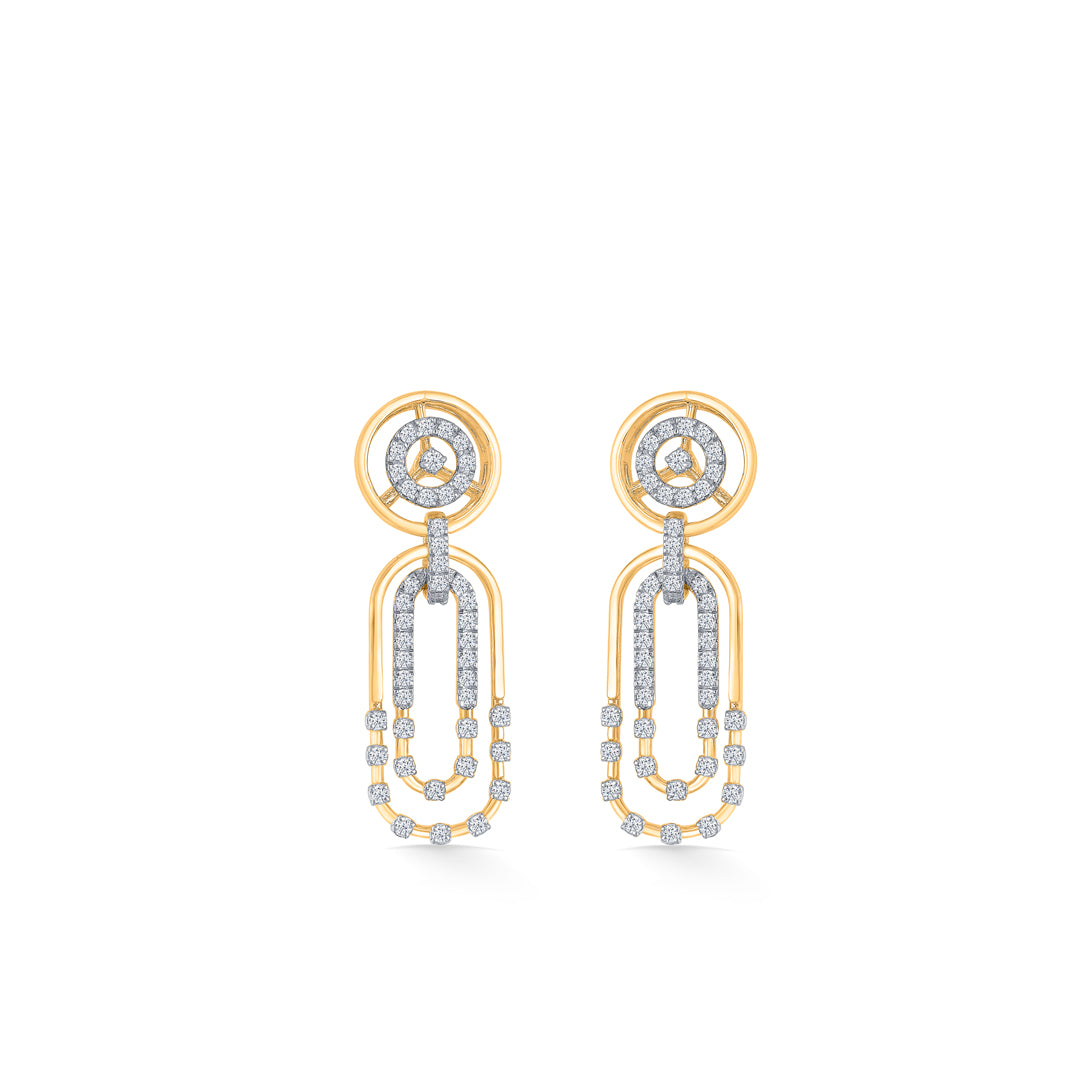 Ovoide Gold & Diamond Drops & Dangler Earring For Women