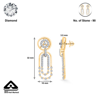 Ovoide Gold & Diamond Drops & Dangler Earring For Women