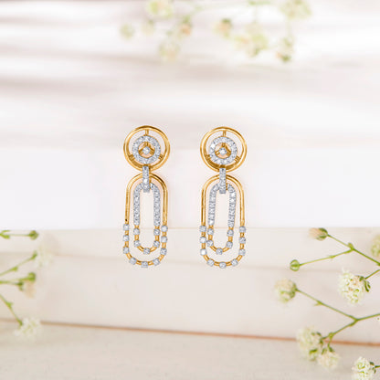Ovoide Gold & Diamond Drops & Dangler Earring For Women