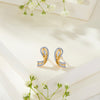 Aabhira Twirl  Gold & Diamond Stud Earring