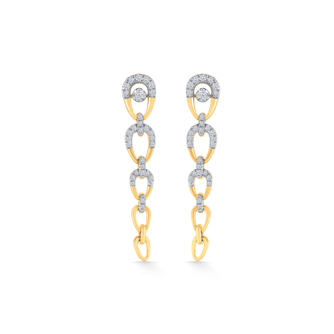Linked Grace Gold Dangler Earring For Women