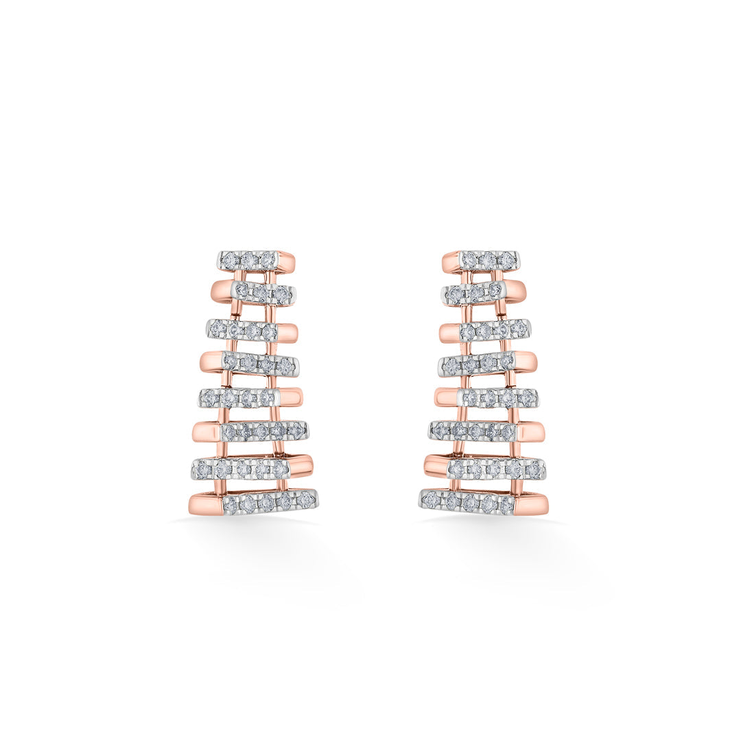Arinya Grille Rose Gold Diamond Earring