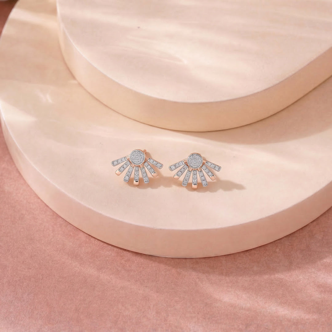 Arinya Span Rose Gold Diamond Earring