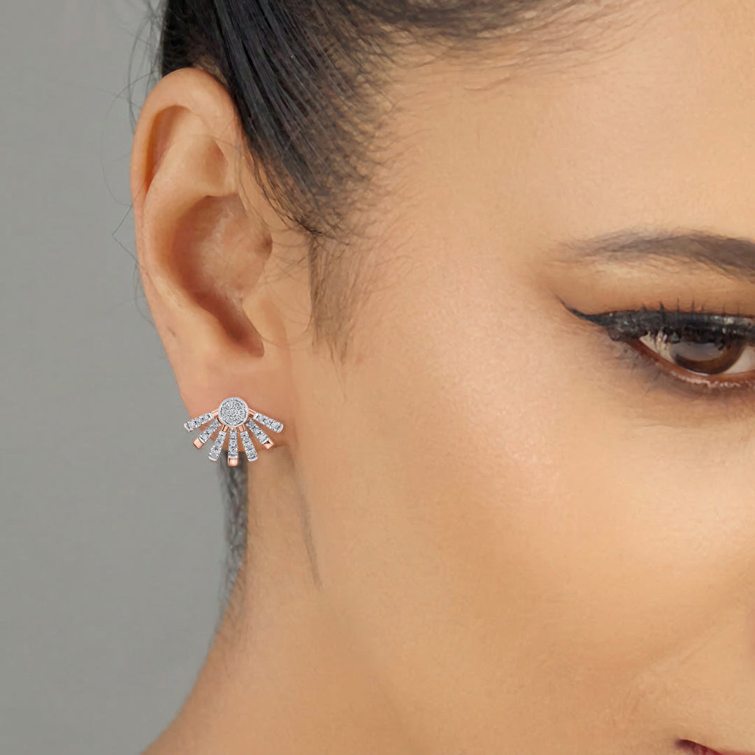 Arinya Span Rose Gold Diamond Earring