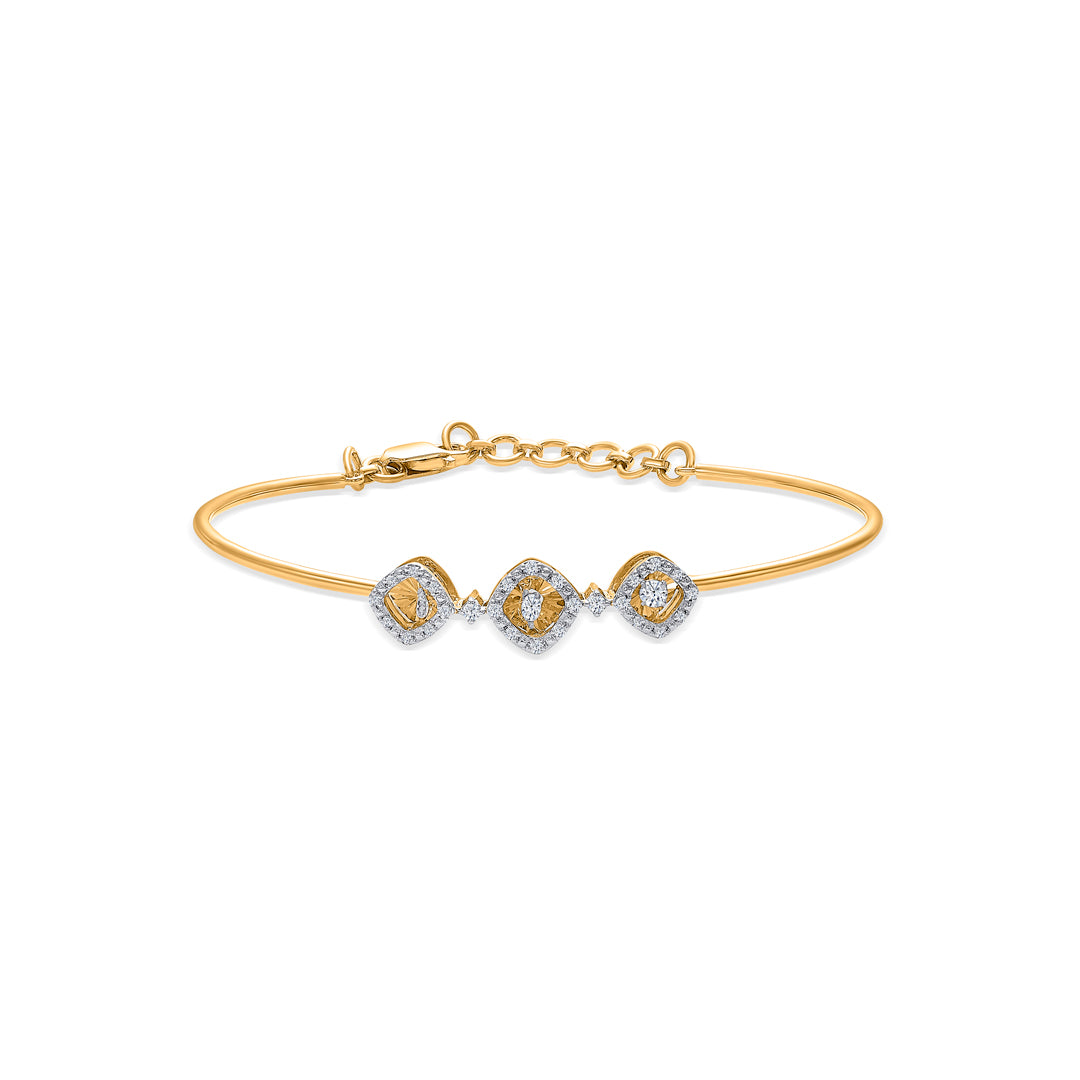 Royal Bloom Gold & Diamond Bracelet For Women