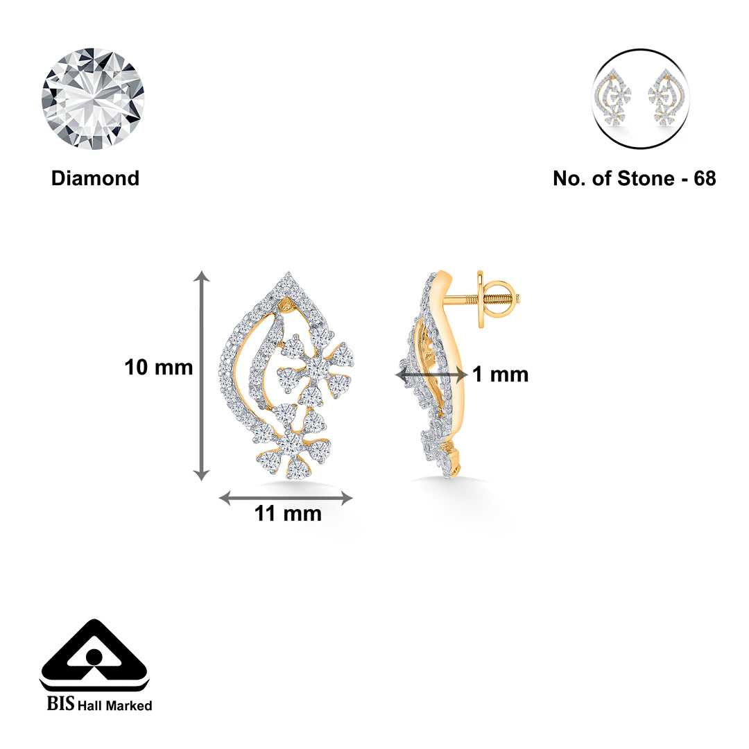 gold stud earring for woman