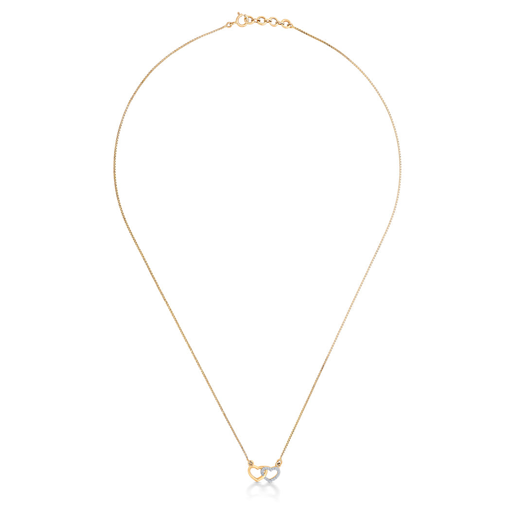 together yellow gold & diamond modern necklace