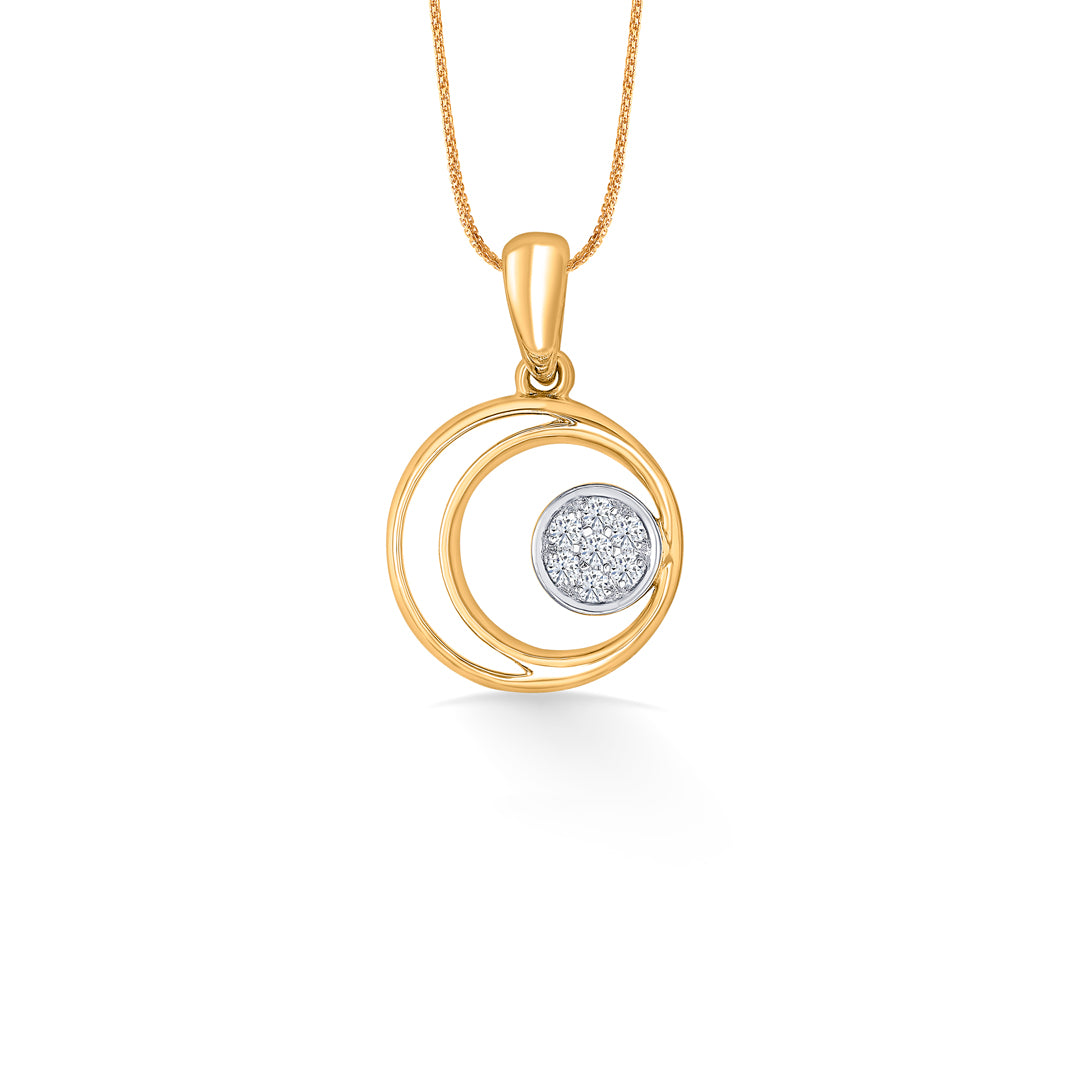 Blessed Circles Classic Gold and Diamond Pendant for Women