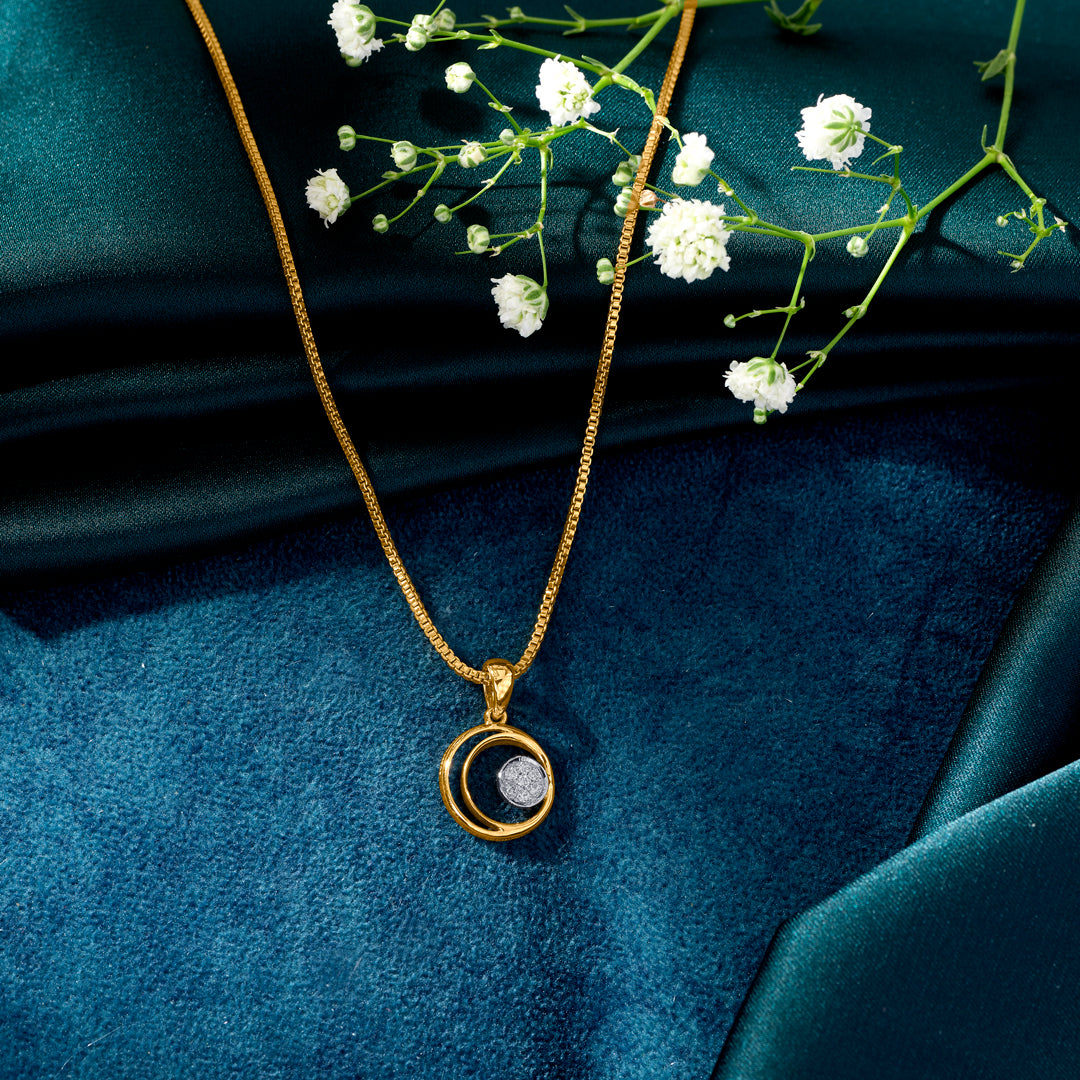 Blessed Circles Classic Gold and Diamond Pendant for Women
