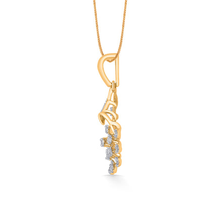 Twinkling Blossom Classic Gold and DIA Pendant for Woman
