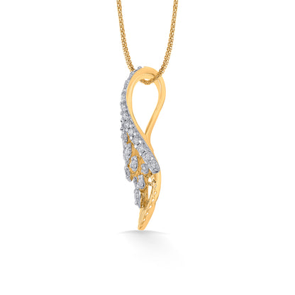 Sunlit Fern Classic Gold and DIA Pendant for Woman