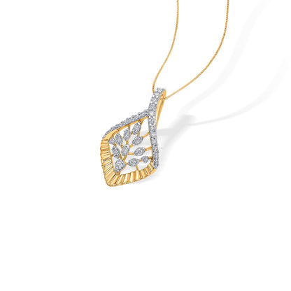 Sunlit Fern Classic Gold and DIA Pendant for Woman