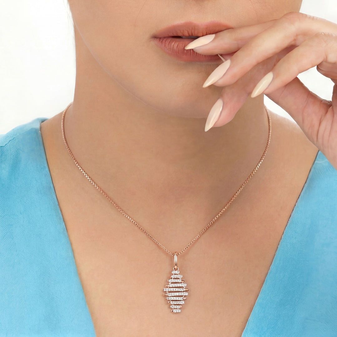 Arinya Strata Rose Gold Diamond Pendant