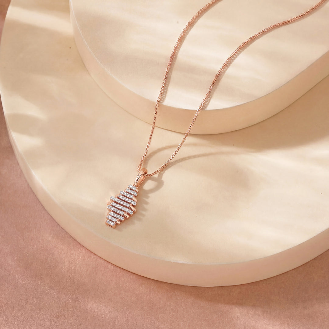 Arinya Strata Rose Gold Diamond Pendant