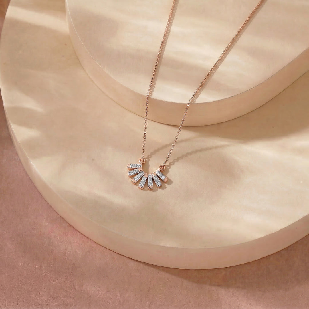 Arinya Linea Rose Gold Diamond Pendant