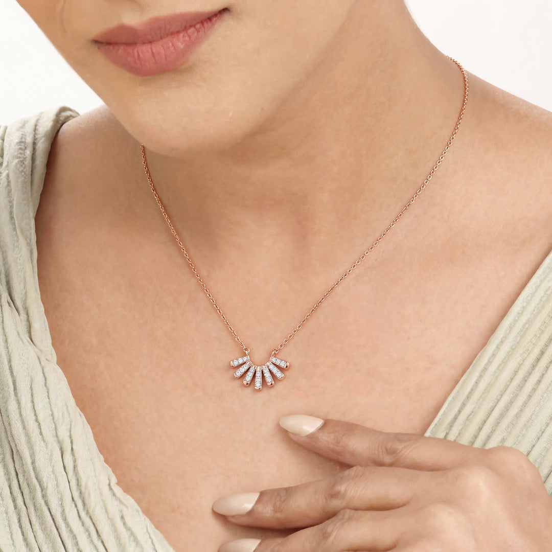 Arinya Linea Rose Gold Diamond Pendant