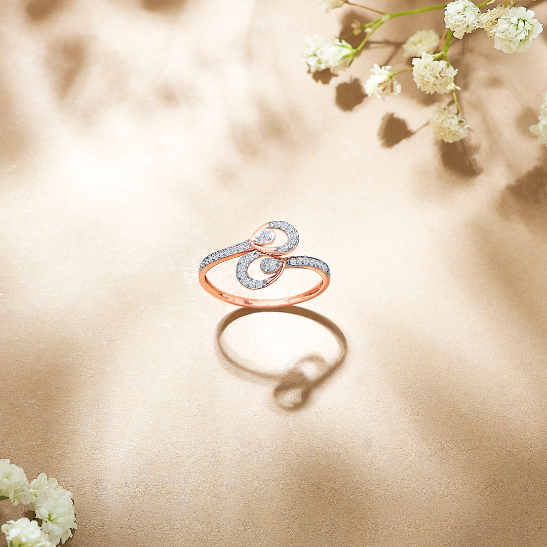Radiant Spark Yellow Gold & Diamond Ring for Women