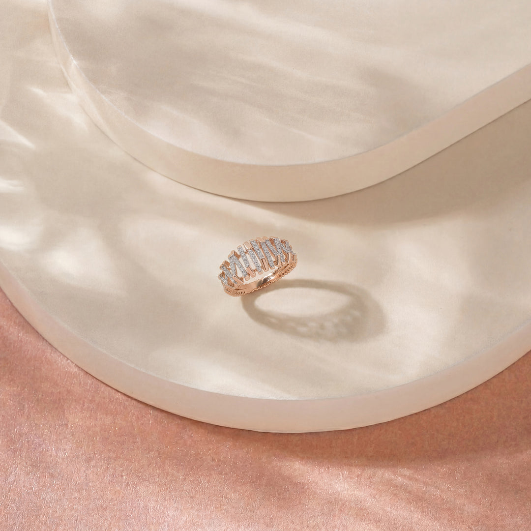 Arinya Pulse Rose Gold Diamond Ring