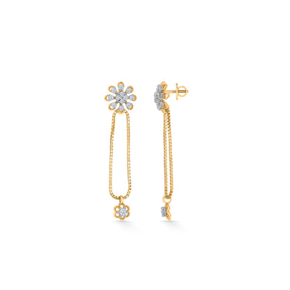 Florette Fall Gold & Diamond Drops & Dangler Earring