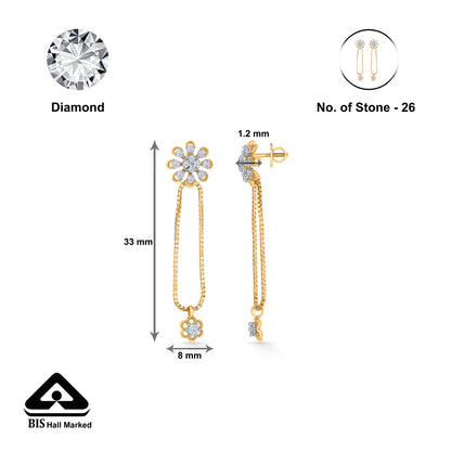 Florette Fall Gold & Diamond Drops & Dangler Earring