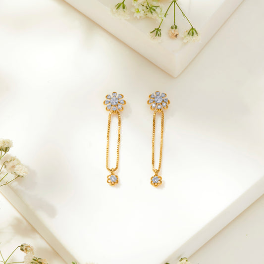 Florette Fall Gold & Diamond Drops & Dangler Earring