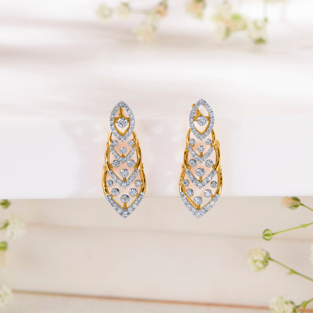 Glimmer Gold & Diamond Drops & Dangler Earring For Women