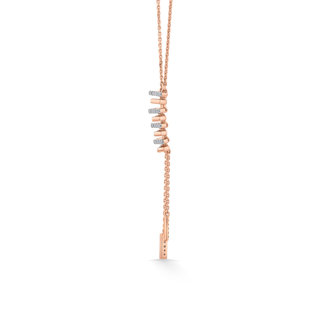 Arinya Stratum Rose Gold Diamond Necklace