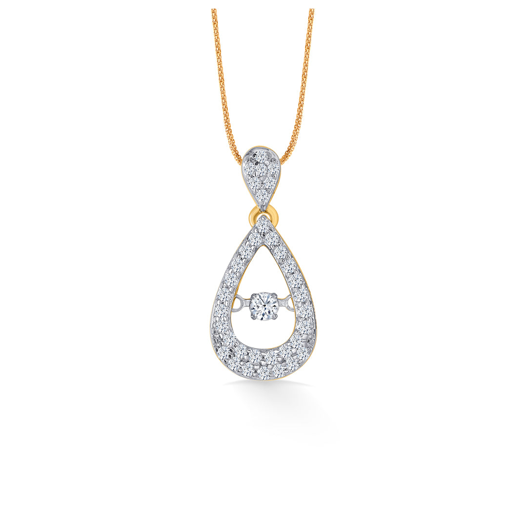 Celestial Dew Classic Gold and Diamond Pendant for Women