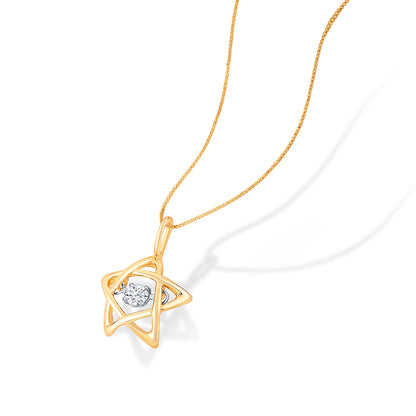 Shining Star Yellow Gold & Diamond Casual Pendant