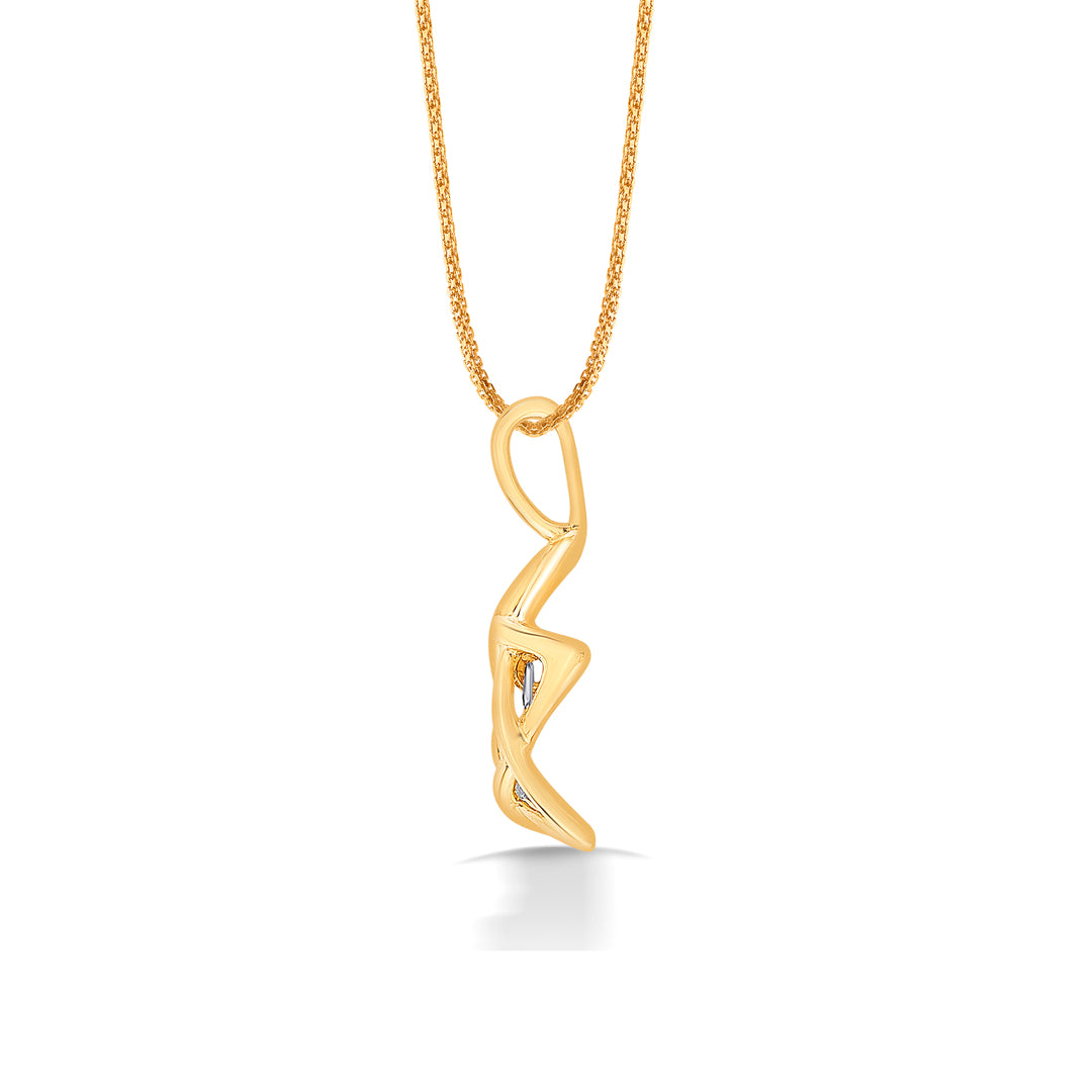 shining star yellow gold & diamond casual pendant