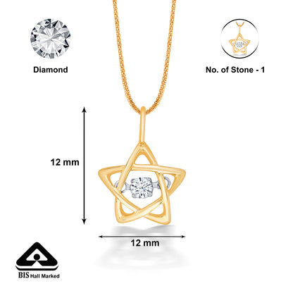 Shining Star Yellow Gold & Diamond Casual Pendant