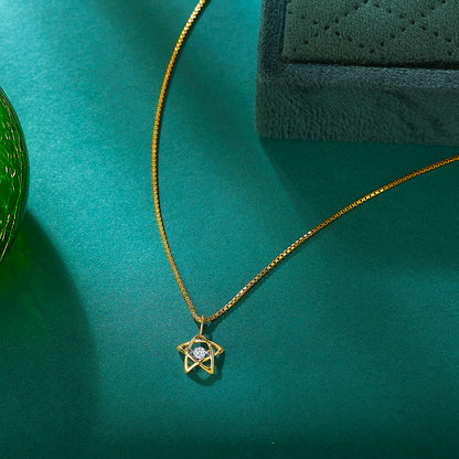 Shining Star Yellow Gold & Diamond Casual Pendant