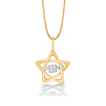 Shining Star Yellow Gold & Diamond Casual Pendant